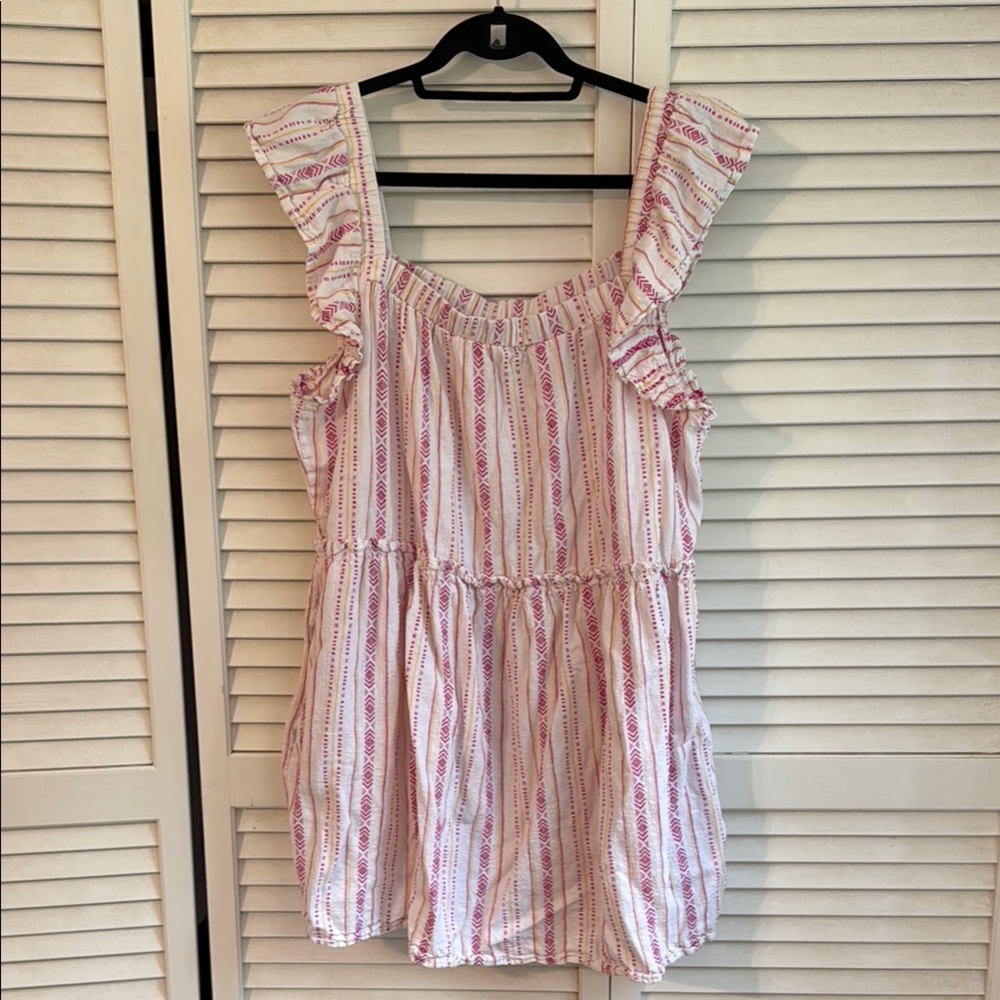 Time and Tru Pink and White Striped Camisole Tunic or Mini
